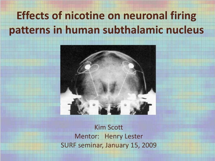 patterns in human subthalamic nucleus