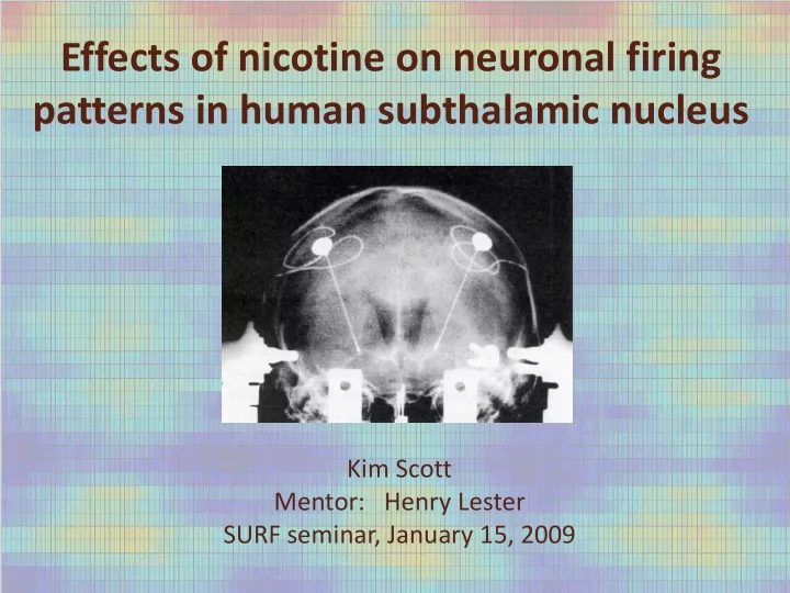 patterns in human subthalamic nucleus