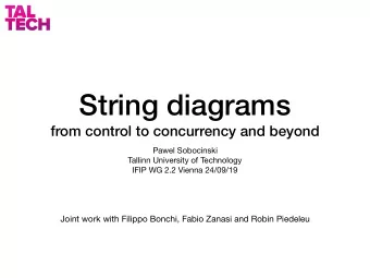 String diagrams  from control to concurrency and beyond Pawel Sobocinski Tallinn University of
