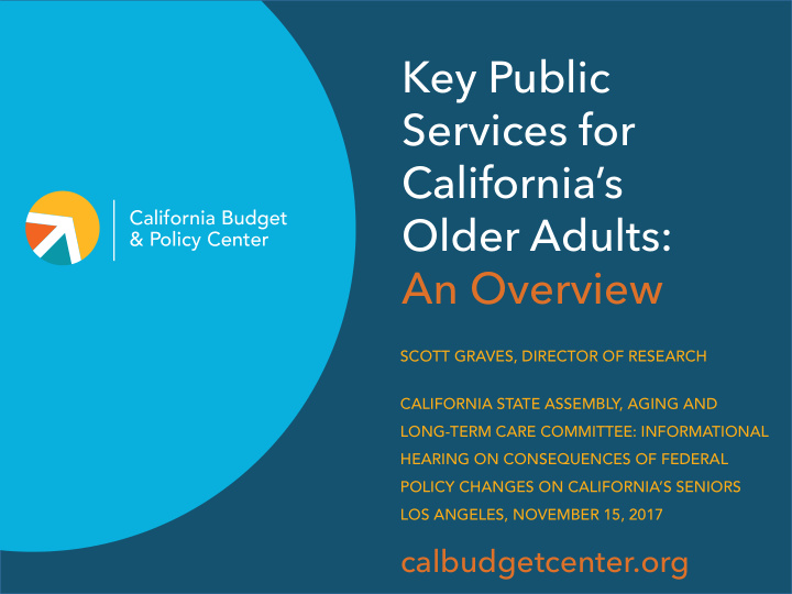 key public services for california s older adults an