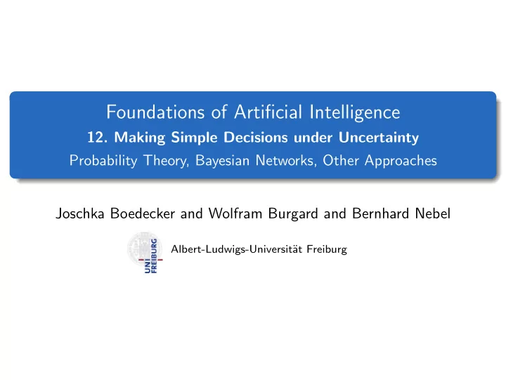foundations of artificial intelligence