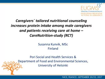 increases protein intake among male caregivers and patients receiving care at home