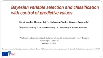 Bayesian  sian var  variable  able select  lection  ion and  nd classif  ssification  ication  with