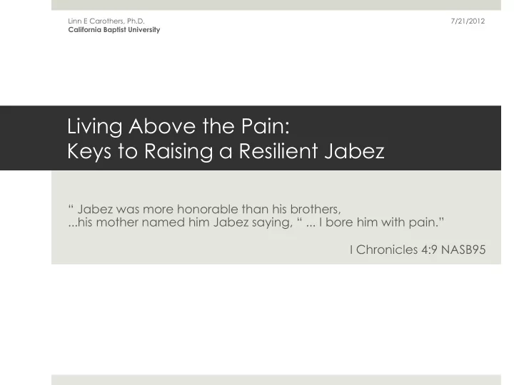 living above the pain