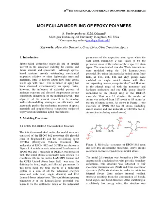MOLECULAR MODELING OF EPOXY POLYMERS  A. Bandyopadhyay, G.M. Odegard*  Michigan Technological