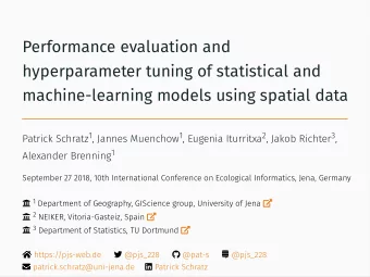 Performance evaluation and  hyperparameter tuning of statistical and  machine-learning models using