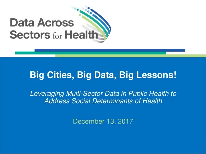 big cities big data big lessons