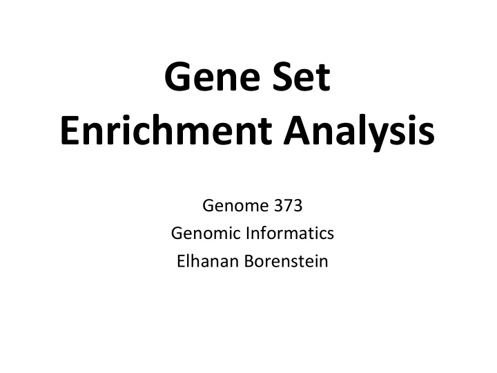 gene set enrichment analysis