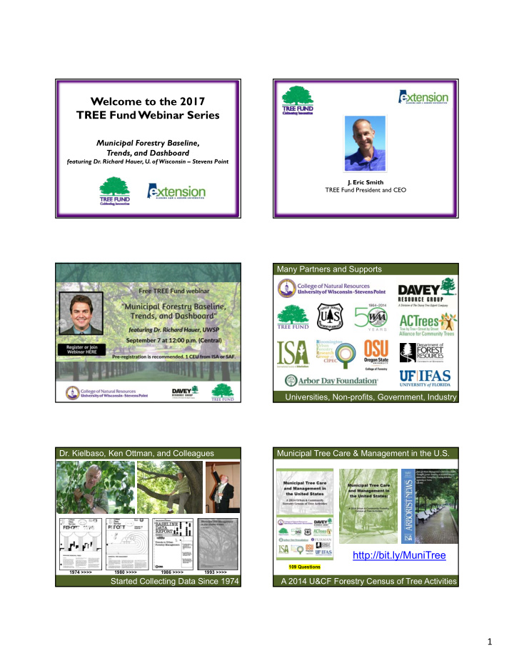 welcome to the 2017 tree fund webinar series