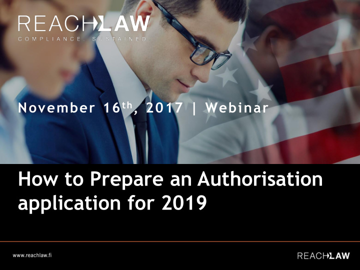 how to prepare an authorisation application for 2019