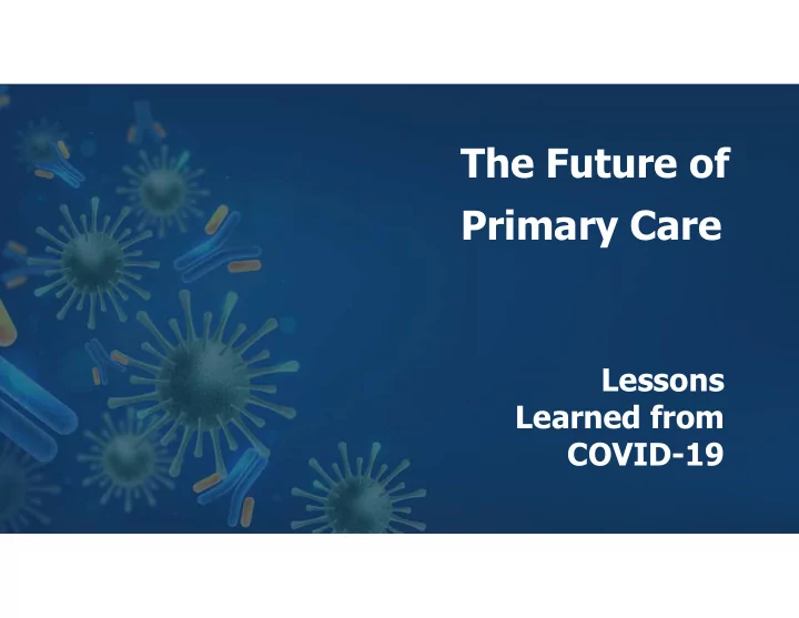 the future of primary care