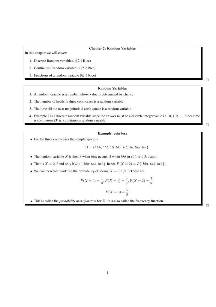 chapter 2 random variables in this chapter we will cover