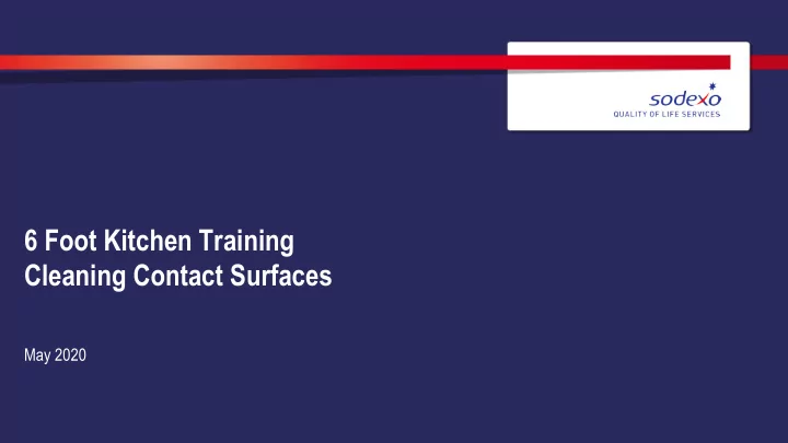 6 foot kitchen training cleaning contact surfaces