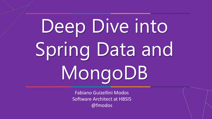 deep dive into spring data and mongodb
