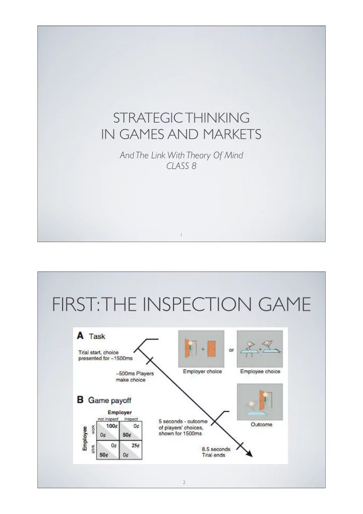 first the inspection game