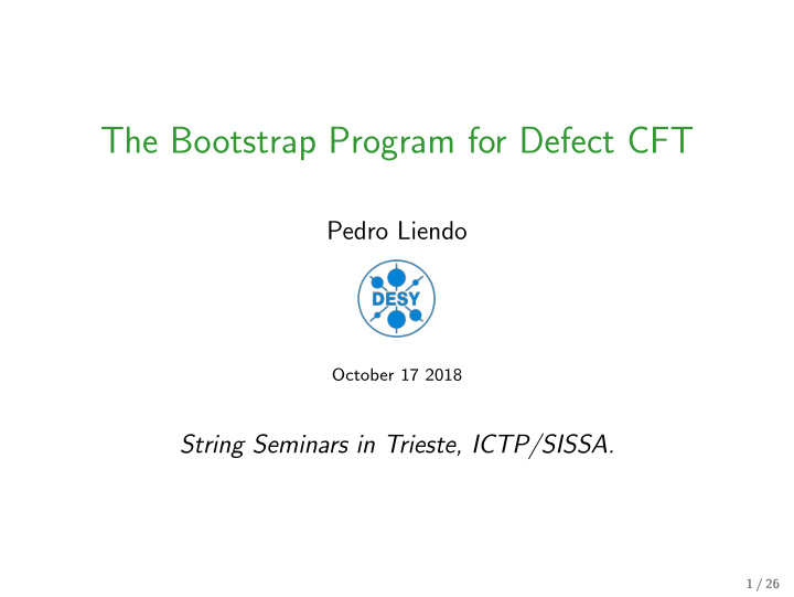 the bootstrap program for defect cft