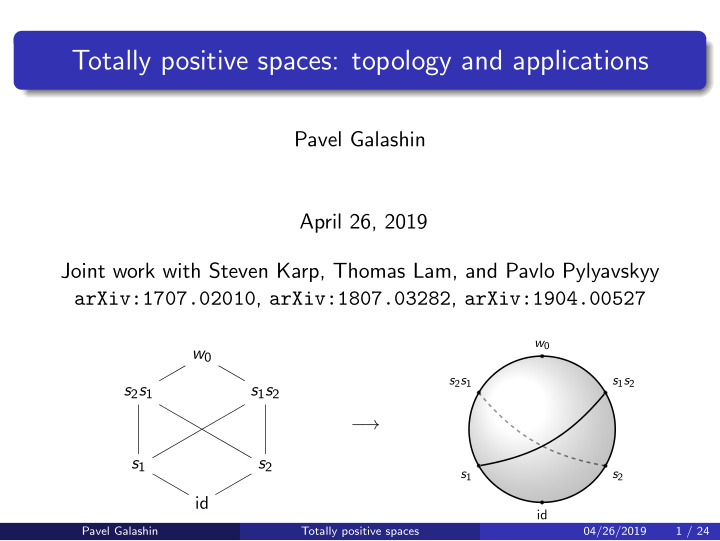 totally positive spaces topology and applications