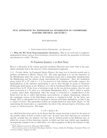 No Translation Symmetry  no Bloch Theory  Here is a discussion of the various aperiodic problems
