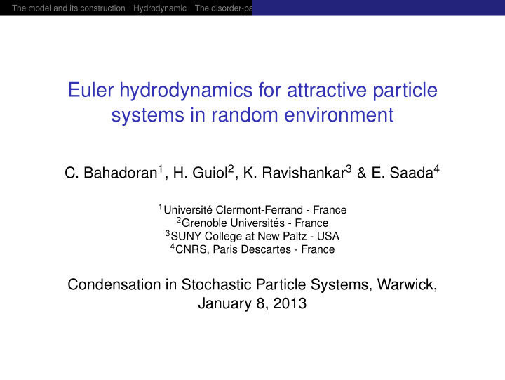 euler hydrodynamics for attractive particle systems in