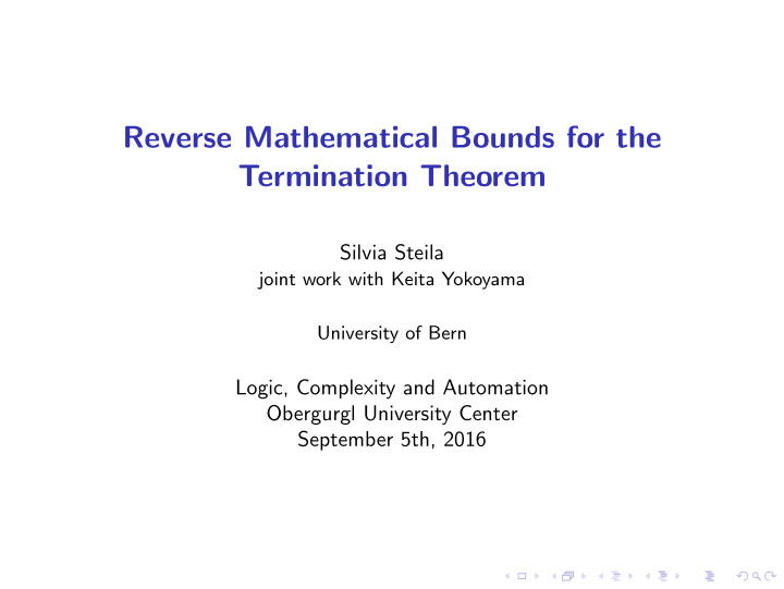 reverse mathematical bounds for the termination theorem