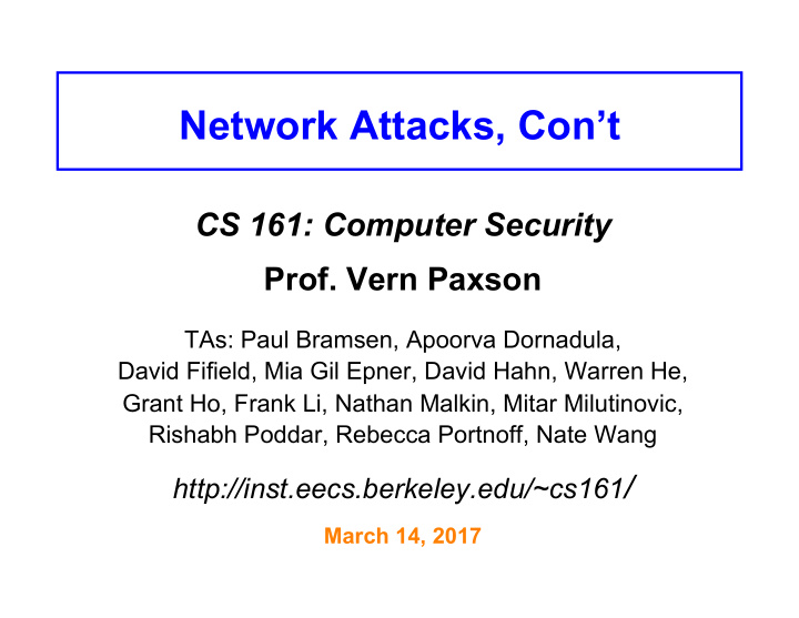 network attacks con t