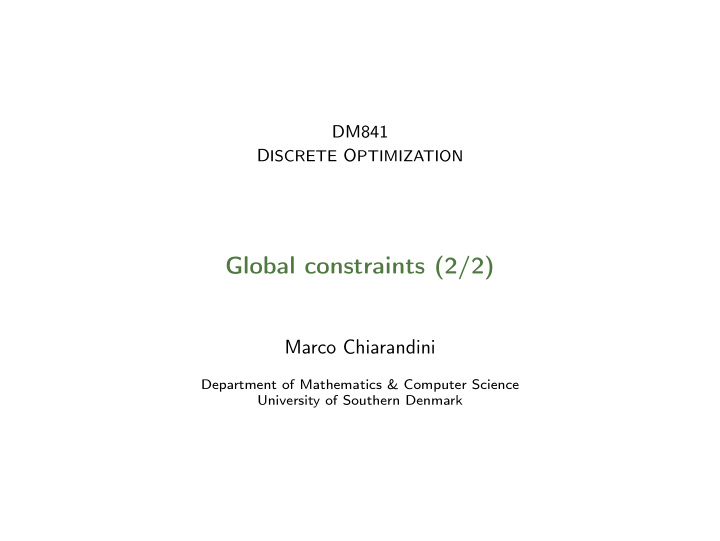 global constraints 2 2