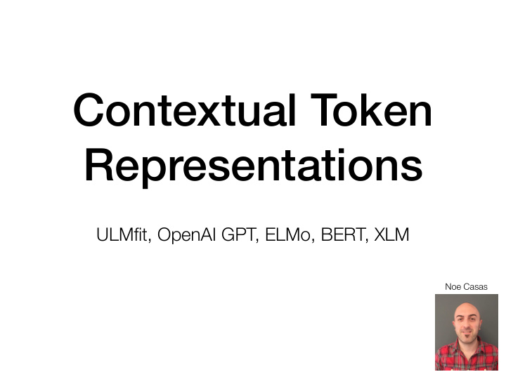 contextual token representations