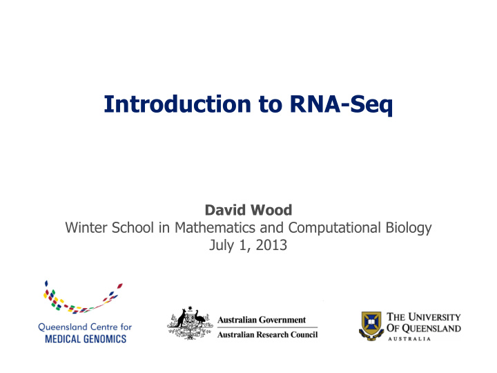 introduction to rna seq