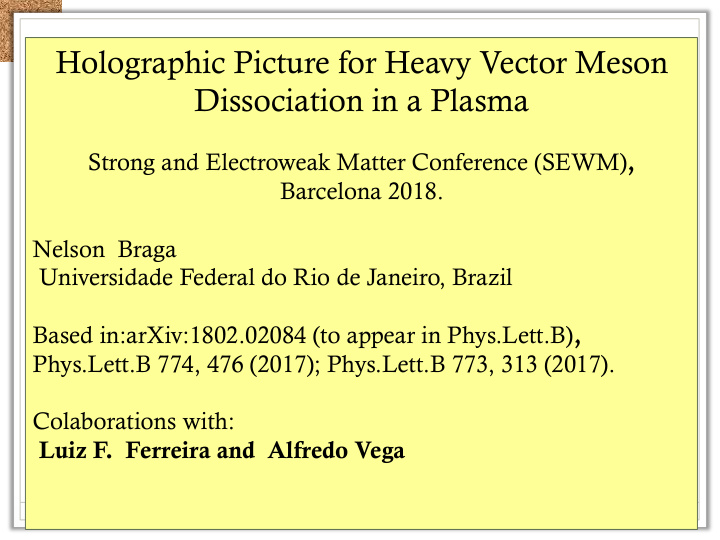 holographic picture for heavy vector meson dissociation