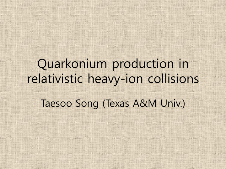 relativistic heavy ion collisions