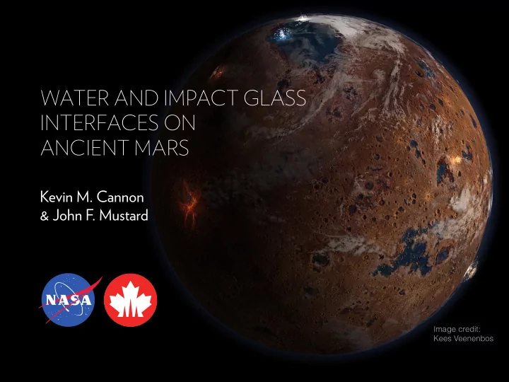 water and impact glass interfaces on ancient mars