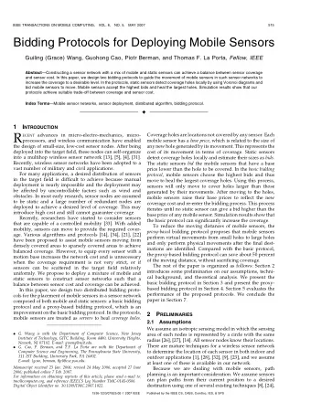R  Coverage holes are locations not covered by any sensor. Each ECENT advances in