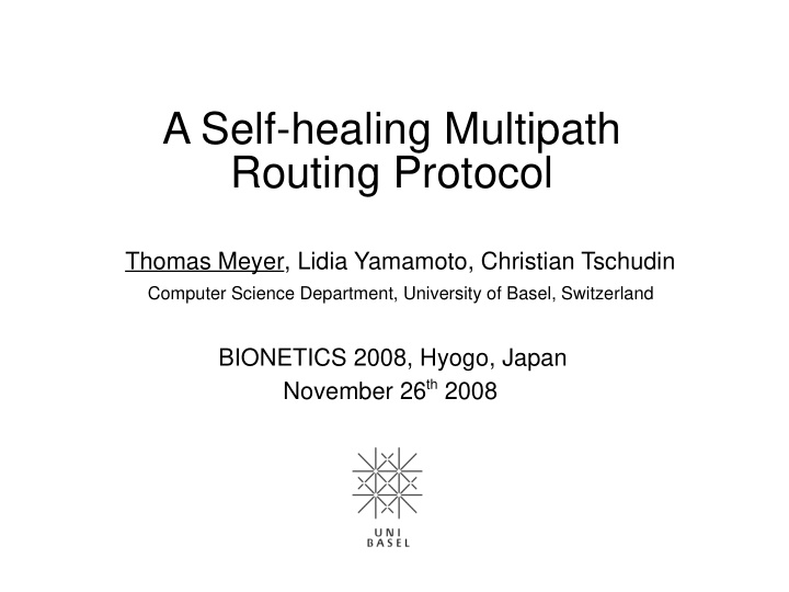 a self healing multipath routing protocol