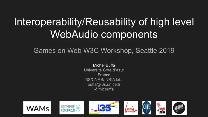 interoperability reusability of high level webaudio