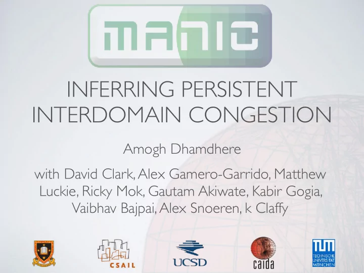 inferring persistent interdomain congestion