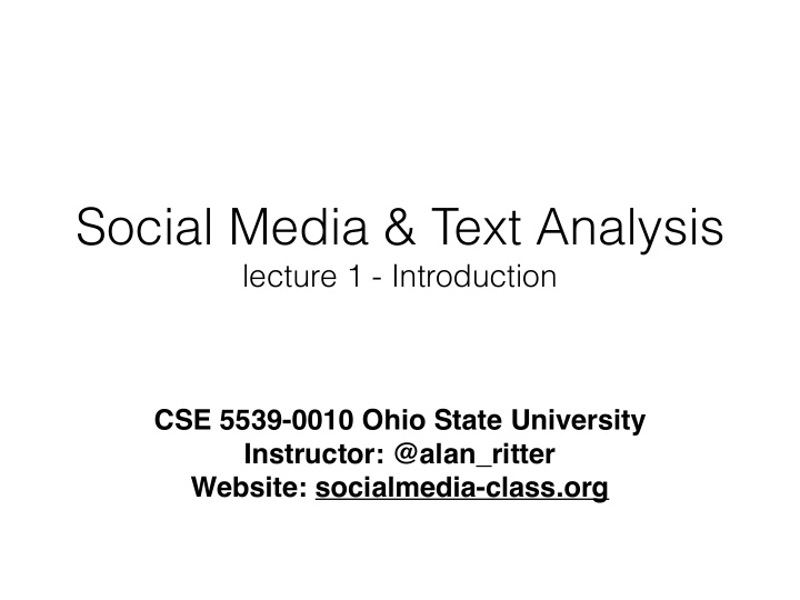 social media text analysis