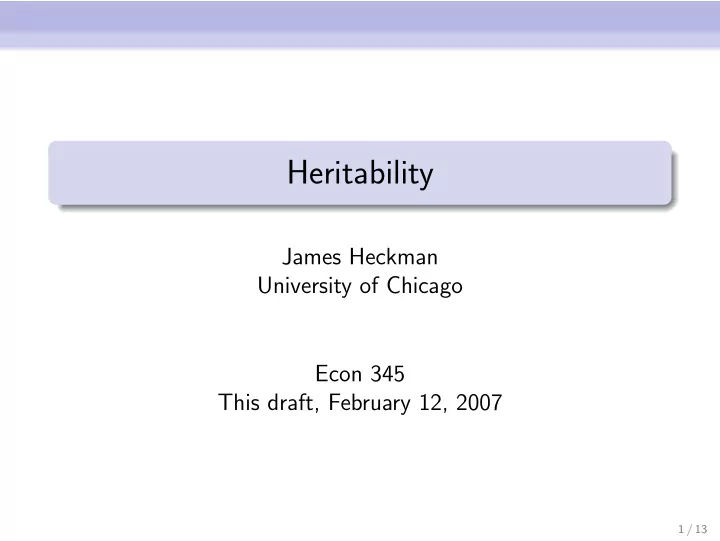 heritability