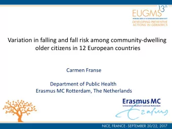 Variation in falling and fall risk among community-dwelling older citizens in 12 European countries