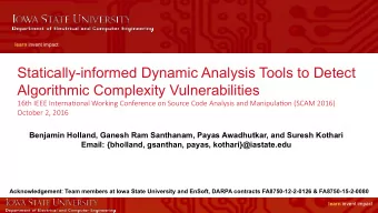 Statically-informed Dynamic Analysis Tools to Detect  Algorithmic Complexity Vulnerabilities  16th