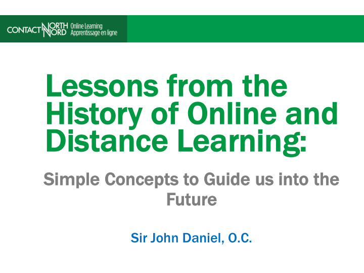 lessons f from t the history o of o online a and distance