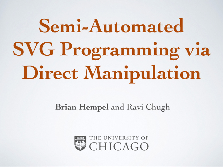 semi automated svg programming via direct manipulation