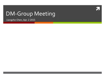 DM-Group Meeting  Liangzhe Chen, Apr. 2 2015  Papers to be present  On Integrating Network and
