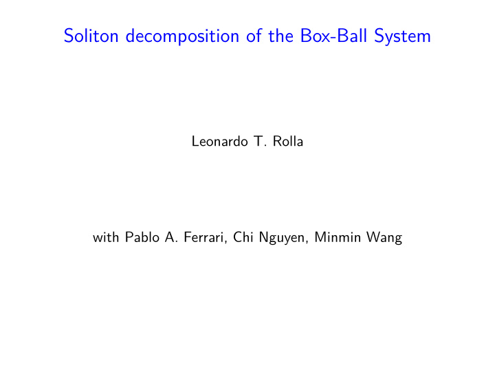 soliton decomposition of the box ball system