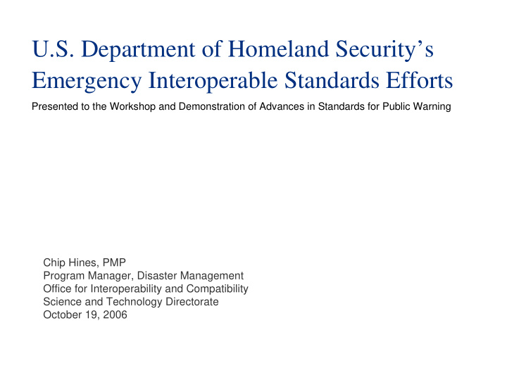 u s department of homeland security s emergency