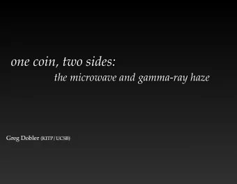 one coin, two sides:  the microwave and gamma-ray haze Greg Dobler (KITP/UCSB)  one coin, two
