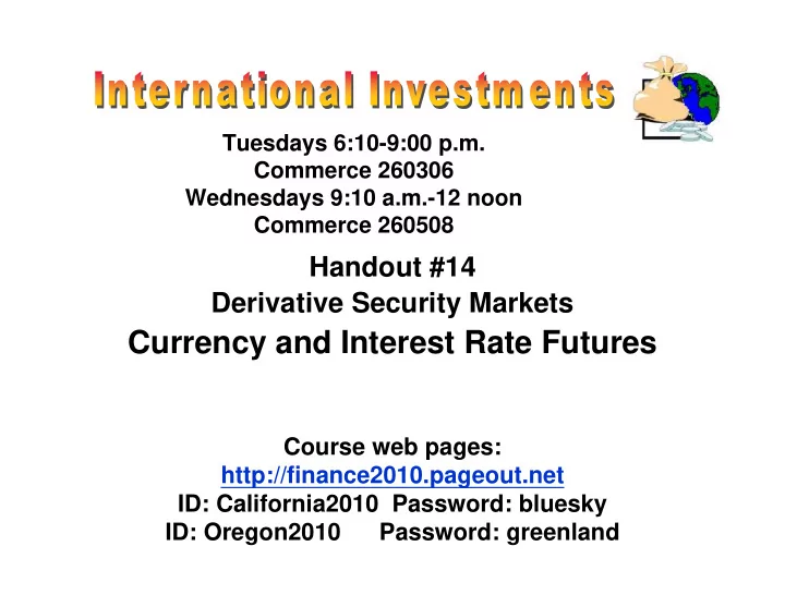 currency and interest rate futures