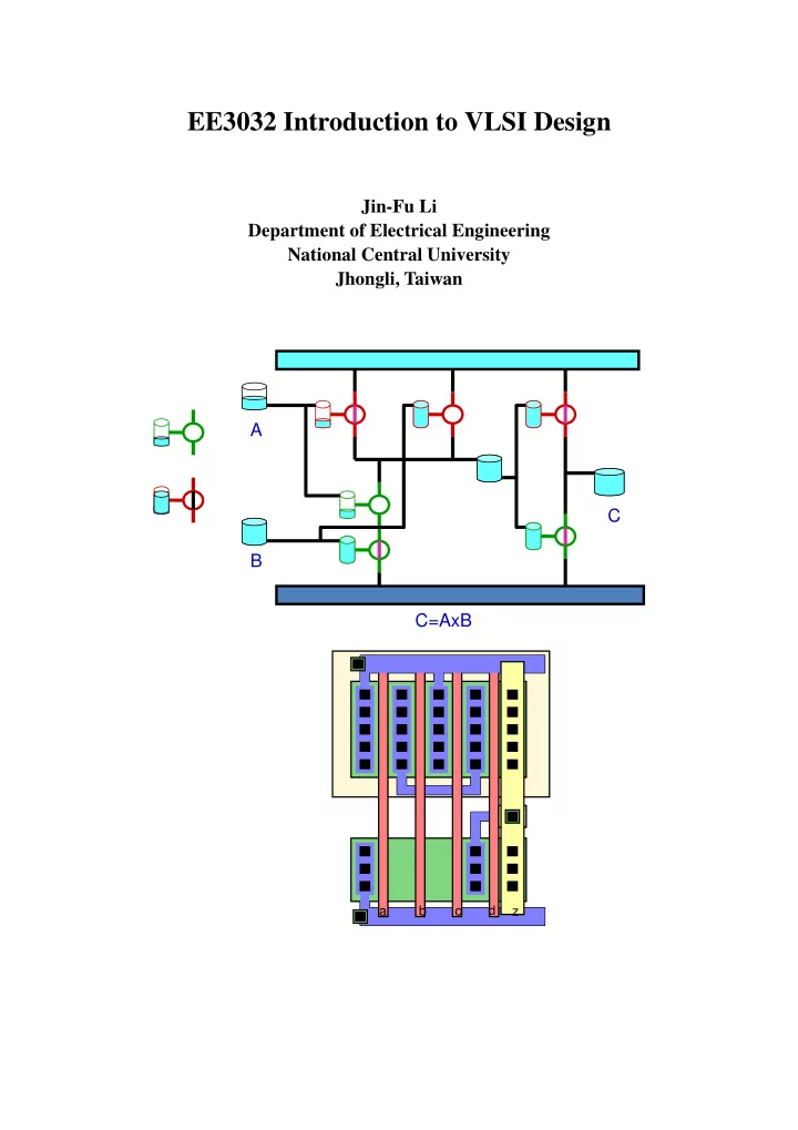 ee3032 introduction to vlsi design