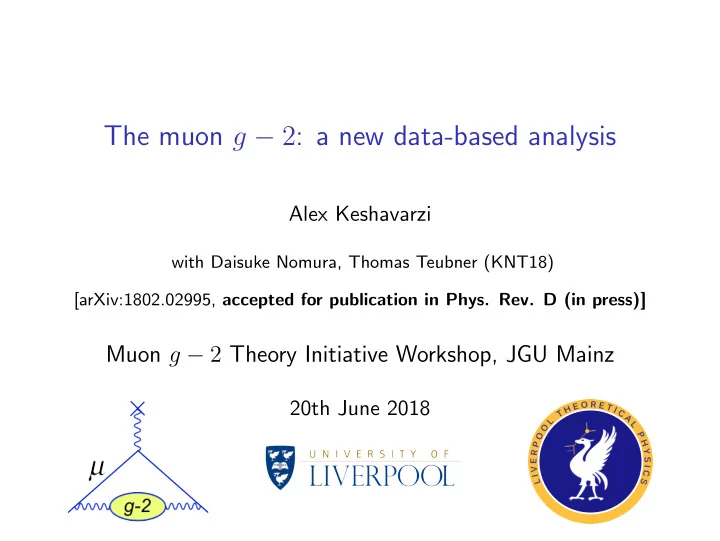 the muon g 2 a new data based analysis