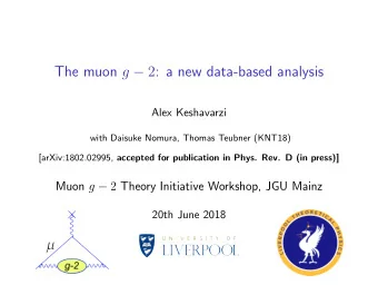 The muon g  2 : a new data-based analysis  Alex Keshavarzi  with Daisuke Nomura, Thomas Teubner