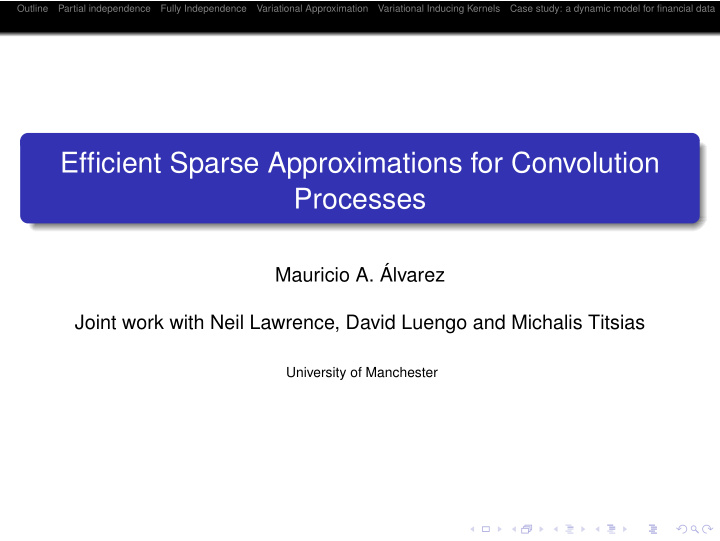 efficient sparse approximations for convolution processes